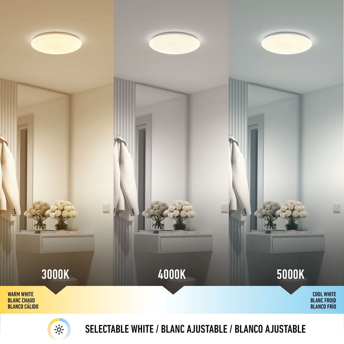 Artika Empress Flush Mount Light 13 Inch 3CCT White