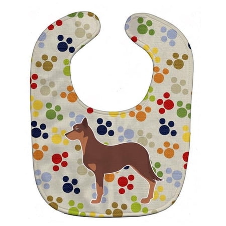 Australian Kelpie Dog Pawprints Baby Bib