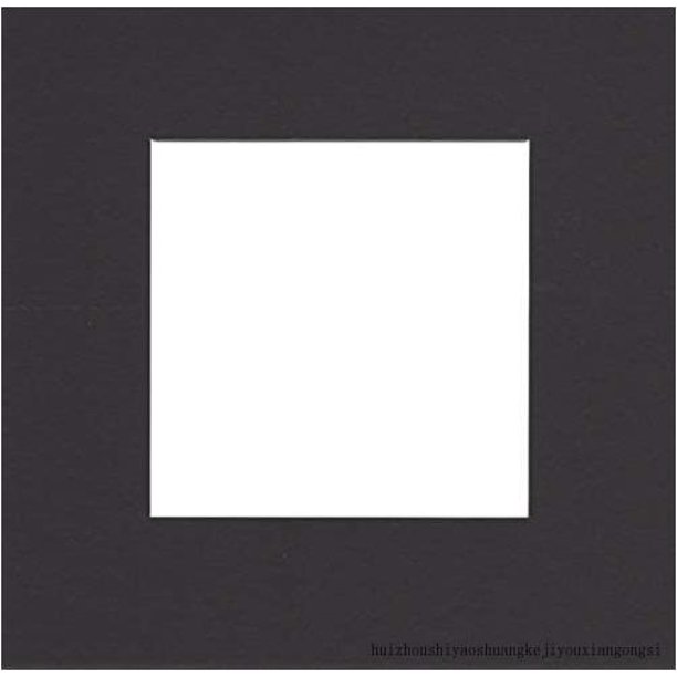 Pack Of 10 10X10 Square Black Picture Mats With White Core Bevel Cut