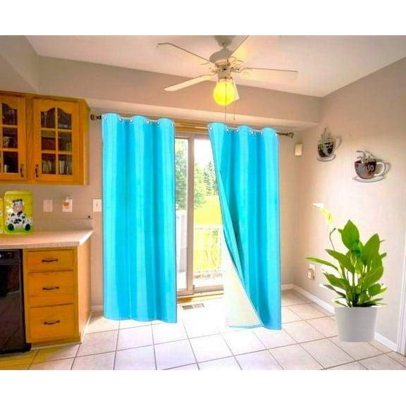 K32 Turquoise Color 100% Blackout Room Darkening for Bedroom Faux Lined Hotel Quality Silver Grommet Top,Thermal Window Curtain Drapes 95" Length 1 Panel