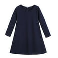 thumbnail image 2 of YTDSCS Kids Girls Long Sleeve Dress Solid Colours Dresses Cotton Casual Dress for Spring Fall 4-15 Years Teen Long Dresses, 2 of 9