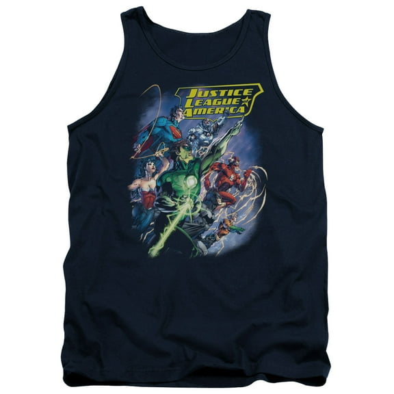 JLA Justice League Onward Adult Tank Top Navy