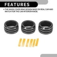 thumbnail image 6 of Unique Bargains Rear AC Heat Temp Climate Knob Cover Interior Trim for Dodge Durango 11-20 Aluminum Alloy Black 3 Pcs, 6 of 6