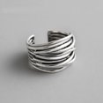 thumbnail image 2 of Anillos abiertos de Color plateado Vintage en capas para mujer, cadenas grandes ajustables, anillos de dedo irregulares para mujeres y hombres, regalo de joyas de fiesta Tan Jianjun unisex, 2 of 2