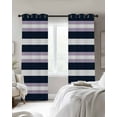 thumbnail image 3 of Fsddascl Purple Navy Blue Striped Blackout Curtains for Bedroom/Living Room, Thermal Insulated Kitchen Curtains, Abstract Gradient Lines Art Grommet Darkening Window Treatment Drapes 42"x84"x2, 3 of 8