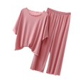 thumbnail image 3 of Birdeem Ensembles de Pyjama pour Femmes 2 Pcs Ensemble Décontracté Ample à Manches Courtes et Pantalon pour la Maison, 3 of 8