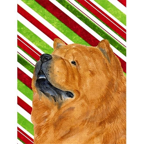 11 x 15 In. Chow Chow Candy Cane Holiday Christmas Flag, Garden Size