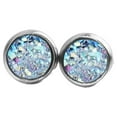thumbnail image 3 of Qarigey 1 par de pendientes redondos de aro de acero inoxidable, pendientes sencillos con incrustaciones de diamantes de imitación Ropa, zapatos y accesorios Miscelánea Cielo azul, 3 of 6