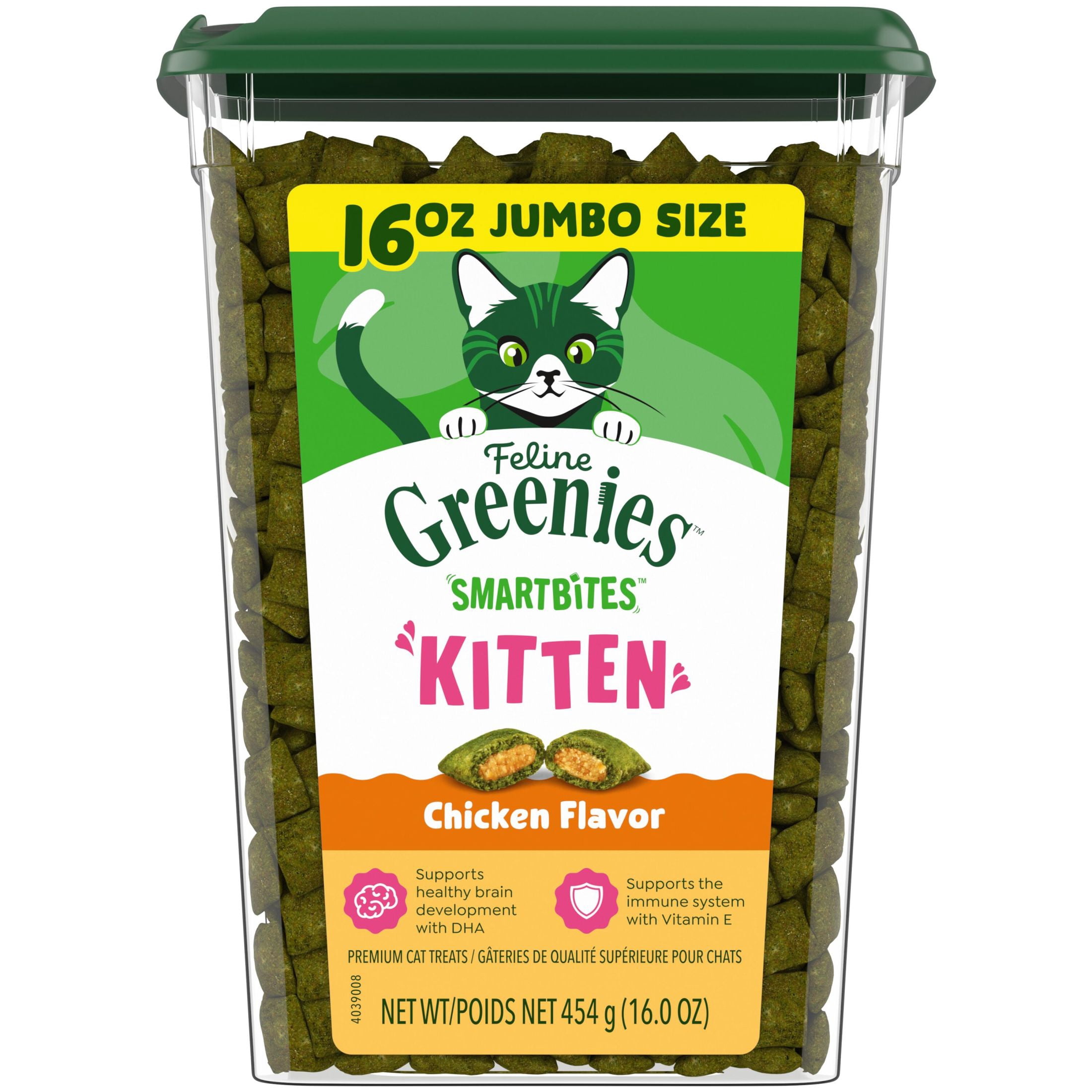 GREENIES Chicken Flavor Soft Crunchy Cat Treats 16 oz for Skin
