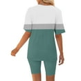 thumbnail image 5 of Viluyesy Printed Tops Short Pants Sets Womens Round Neck Summer T-Shirt and Shorts 2PC Fashionable Shirt and Shorts Sets Two PC Green Size M, 5 of 5