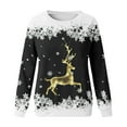 thumbnail image 3 of SonxaHe Toddler Girl's Sweatshirt Christmas Reindeer Print Long Sleeve Top Party Loose Comfy Soft Autumn Winter Sweatshirts Black,Sized 3-4, 3 of 3