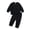Black, variant on Toddler Kids Boys Girls Long Sleeve Sports Solid Colour Tops Pants 2PCS Outfits Clothes Set,10-11 Years