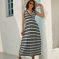 thumbnail image 3 of Maxi Dress Vintage Striped Polka Dot Dress Black And White Sexy Streetwear Bohemia Long Dresses High Waist Oversized Clothing, 3 of 7