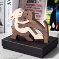 thumbnail image 1 of Amante de los perros de madera, esculturas familiares, figurita artesanal, decoración de adorno pequeño JAMW Sencillez, 1 of 3