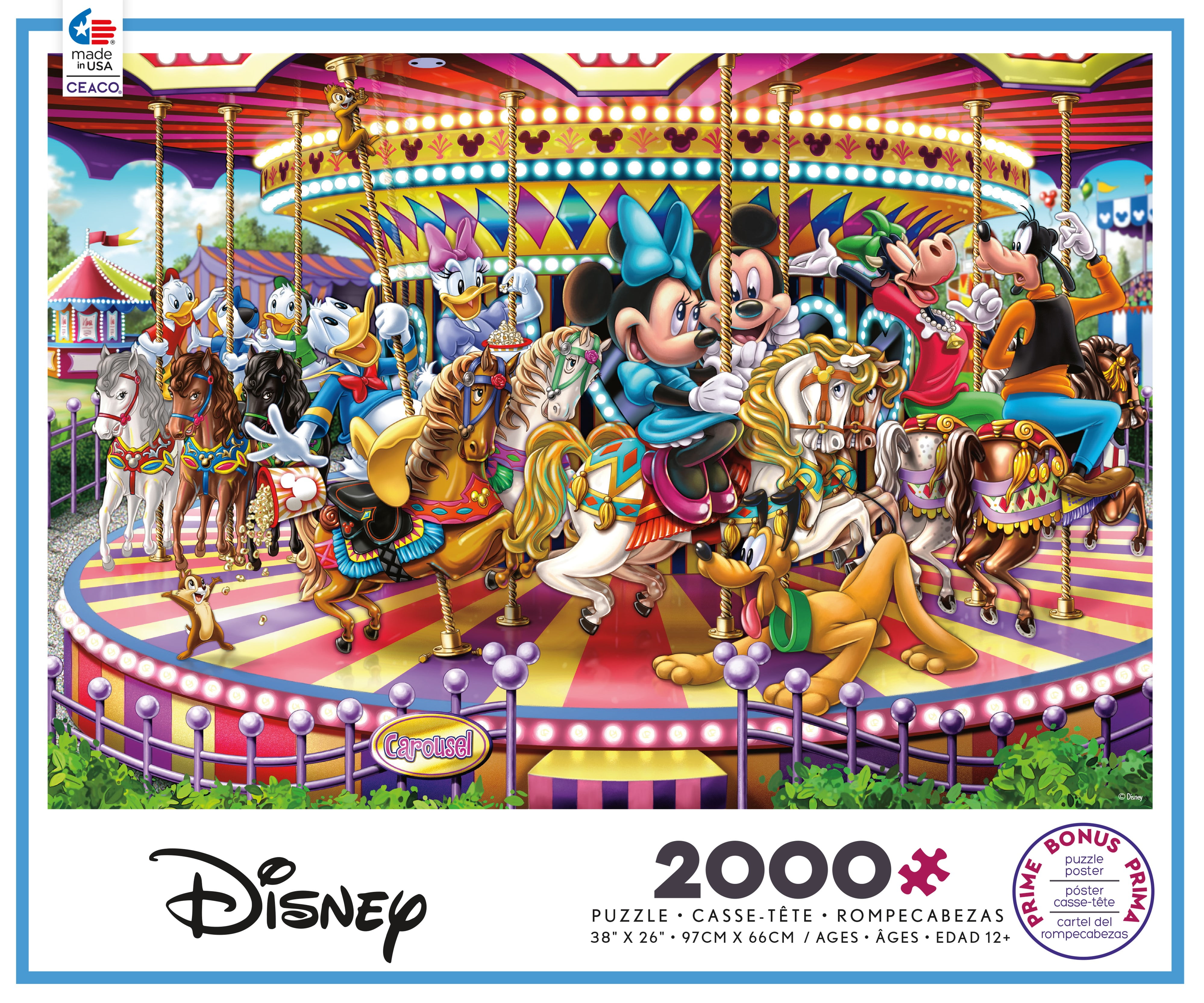 Ceaco 2000-Piece Mickey Mouse Carousel Interlocking Jigsaw Puzzle