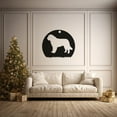 thumbnail image 4 of LaModaHome Silhouette Dog Metal Wall Art for Cabin Decor, Rustic Spaces - Outdoor Adventure Theme, Strong Wilderness Accent, Matte Metal DecorHome Decoration Gift -35.4"x42.5"/90x108cm, 4 of 5