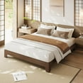 thumbnail image 2 of Garvee King Bed Frame, Platform Wood Bed Frame with Wooden Slat and Metal Slat Support, 10.24-inch Underbed Space for Storage, Without Headboard, No Box Spring Needed, Easy Assembly, Walnut, 2 of 9
