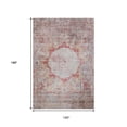 thumbnail image 3 of HomeRoots 655716 10 x 14 ft. Red, Ivory & Orange Oriental Washable Machine Made Rectangle Area Rug with UV Protection, 3 of 8