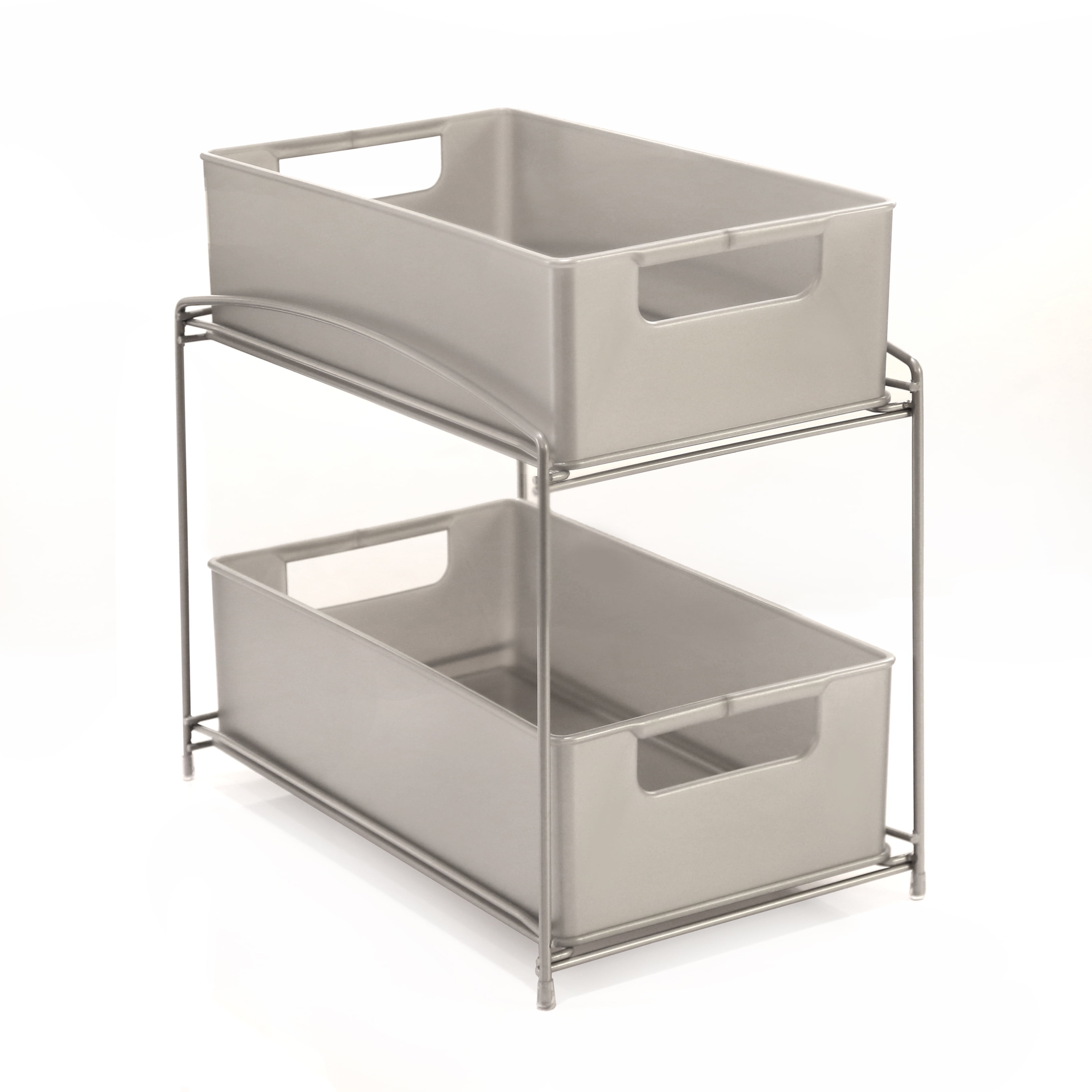 Seville Classics 2-Tier Pull-Out Sliding Drawer Organizer, Satin