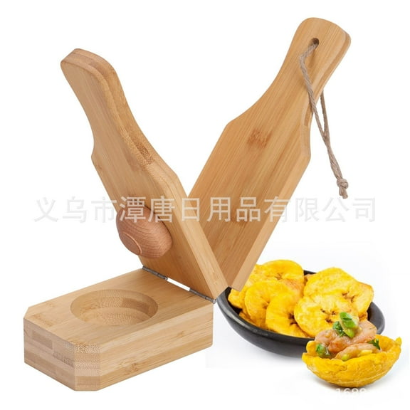 LEXSOMEO Wood Banana Smasher Maker Wood Manual Tostones Potatoes Bananas Press Tool Kitchen Tostones Maker Wood Tostones Maker for Home
