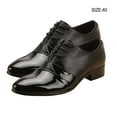 thumbnail image 3 of Zapatos de cuero Qarigey Calzado Negro Punta Puntiaguda Talla 40, 3 of 6