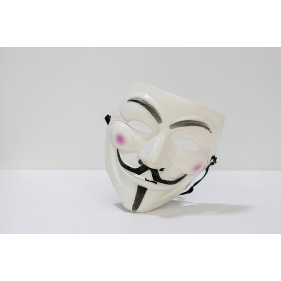 White Anonymous Style Hacker Mask Adult Costume Cosplay Face Cover