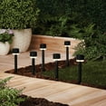 thumbnail image 3 of Mainstays Solar Powered Black Classic Halo Column LED Path Light and Landscape Light, 2 Lumens (6 Count), 3 of 7