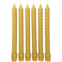100% Pure Beeswax Spiral Twist Taper Candles (Set of 6) Organic - 8 Inches Tall, 3/4 Inch Diameter, Hand Made