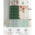 thumbnail image 6 of Boho Spring Floral Sheer Curtains 63 Inch Length 2 Panels Set for Living Room/Bedroom, Retro Flowers Plants Patchwork Grid Green Kitchen Curtains Grommet Curtains Window Treatments 42"x63"x2, 6 of 7