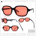 thumbnail image 2 of Retro Hustler Oval Rectangular Plastic Mid Horn Rim Vintage Vibe Sunglasses Black - Red, 2 of 8