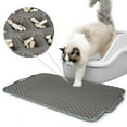 thumbnail image 3 of LNGOOR Double Layer Anti Tracking Waterproof Cat Litter Trapping Mat Black, 3 of 16