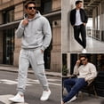 thumbnail image 4 of Mens Fleece Cargo Sweatpants, Relaxed Fit Casual Joggers, 4 of 5
