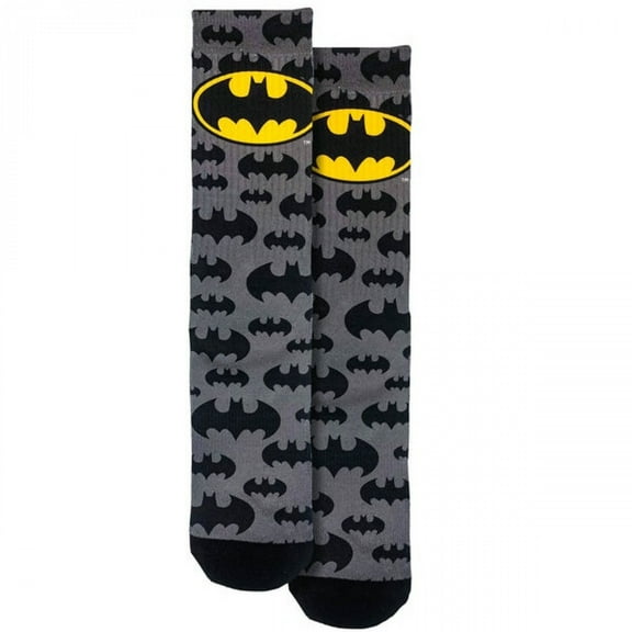 Spoontiques Batman Logo Crew Socks - SHOE SIZE (5-10 Men) (7-12 women)
