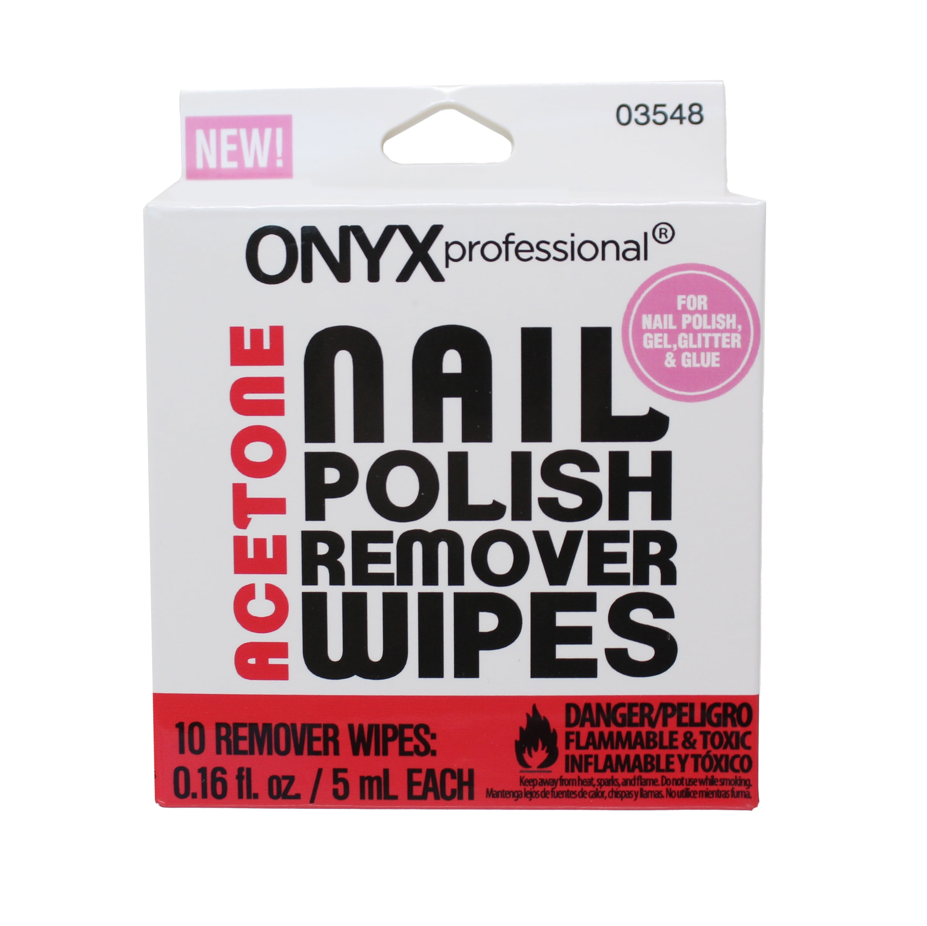 ONYX PROFESSIONAL 2-IN-1 ACETONE REMOVER WIPES 10 PC