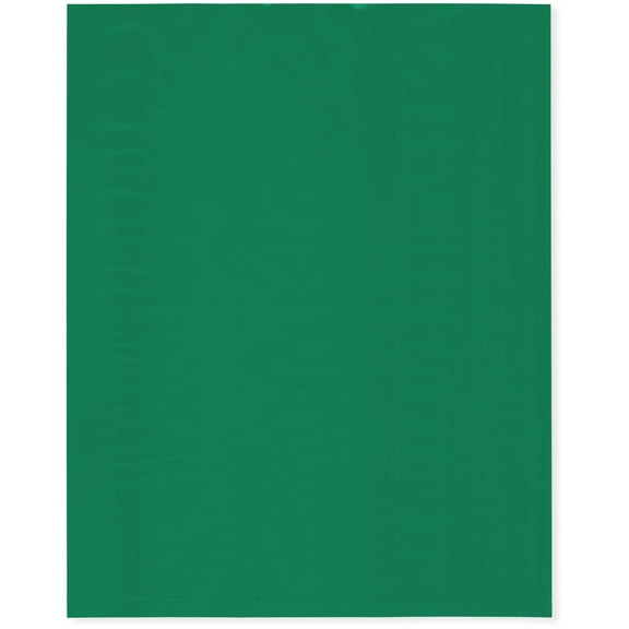 Plymor 8" x 10" (Pack of 100), Green 2 Mil Flat Open Plastic Poly Bags