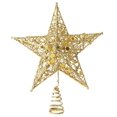 thumbnail image 1 of Glitter Wire Metal Hollow Pentagram Star Christmas Tree Topper Treetop Decoration Size L(3025cm), 1 of 3