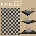 thumbnail image 5 of RUG ROBOT 8'x10' Area Rugs for Living Room, Washable Non-Slip Checkered Rugs for Bedroom, Dining Room, Soft Low-Pile Classic Farmhouse Geometric Indoor Large Accent Carpet, Black, 5 of 10
