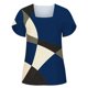thumbnail image 2 of Fiudx Ropa de Mujer Moda Mujer Verano Casual Tops Cuello Alto Estampado Manga Corta -, 2 of 5