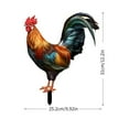 thumbnail image 3 of Realistic Rooster Statue, Outdoor Weather-Resistant Chicken Sculpture for Farm Lawn Decoration, 25x31cm Acrylic Garden Ornament with Ground Stake, 3 of 6