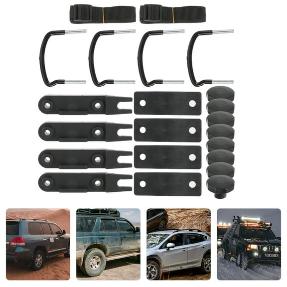 ETEREAUTY 1Set Roof Box U Bolt Clamps for Flat Roof Rack Storage Solutions