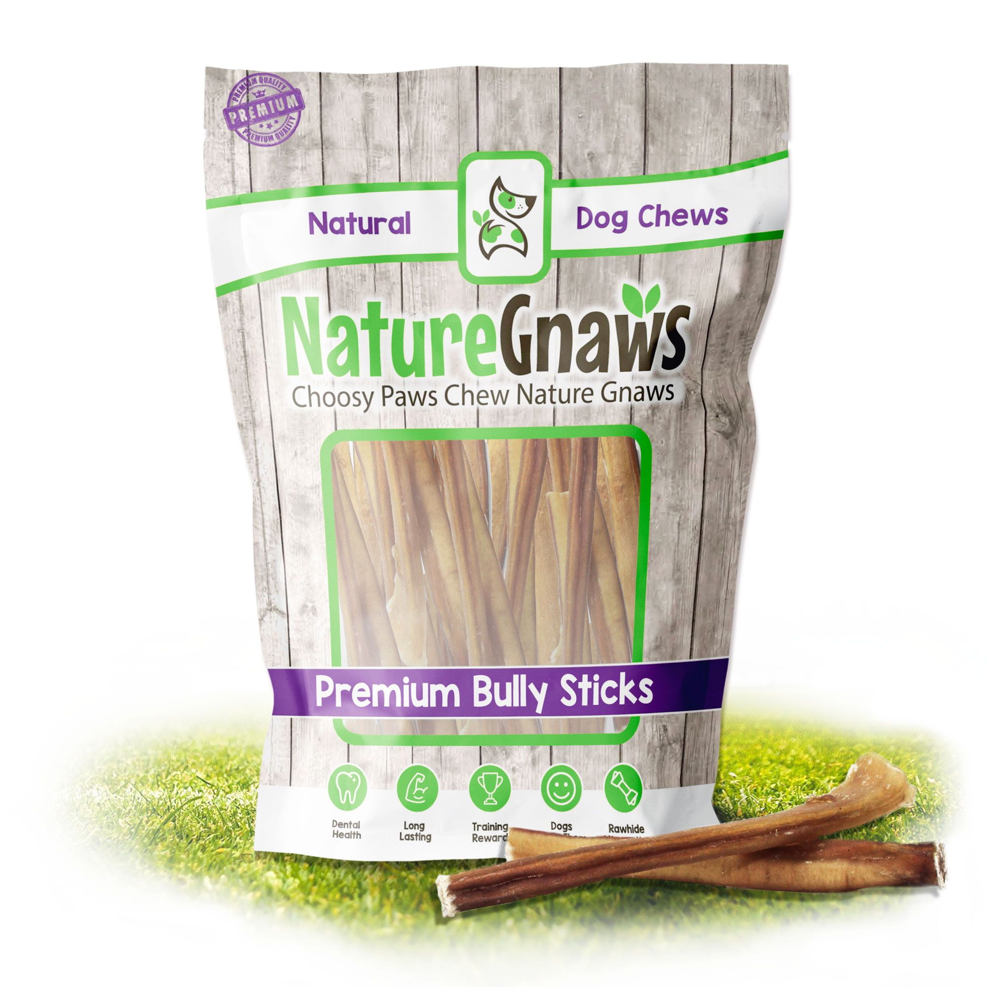 Nature Gnaws Small Bully Sticks Dog Chews, 56", 15 Count