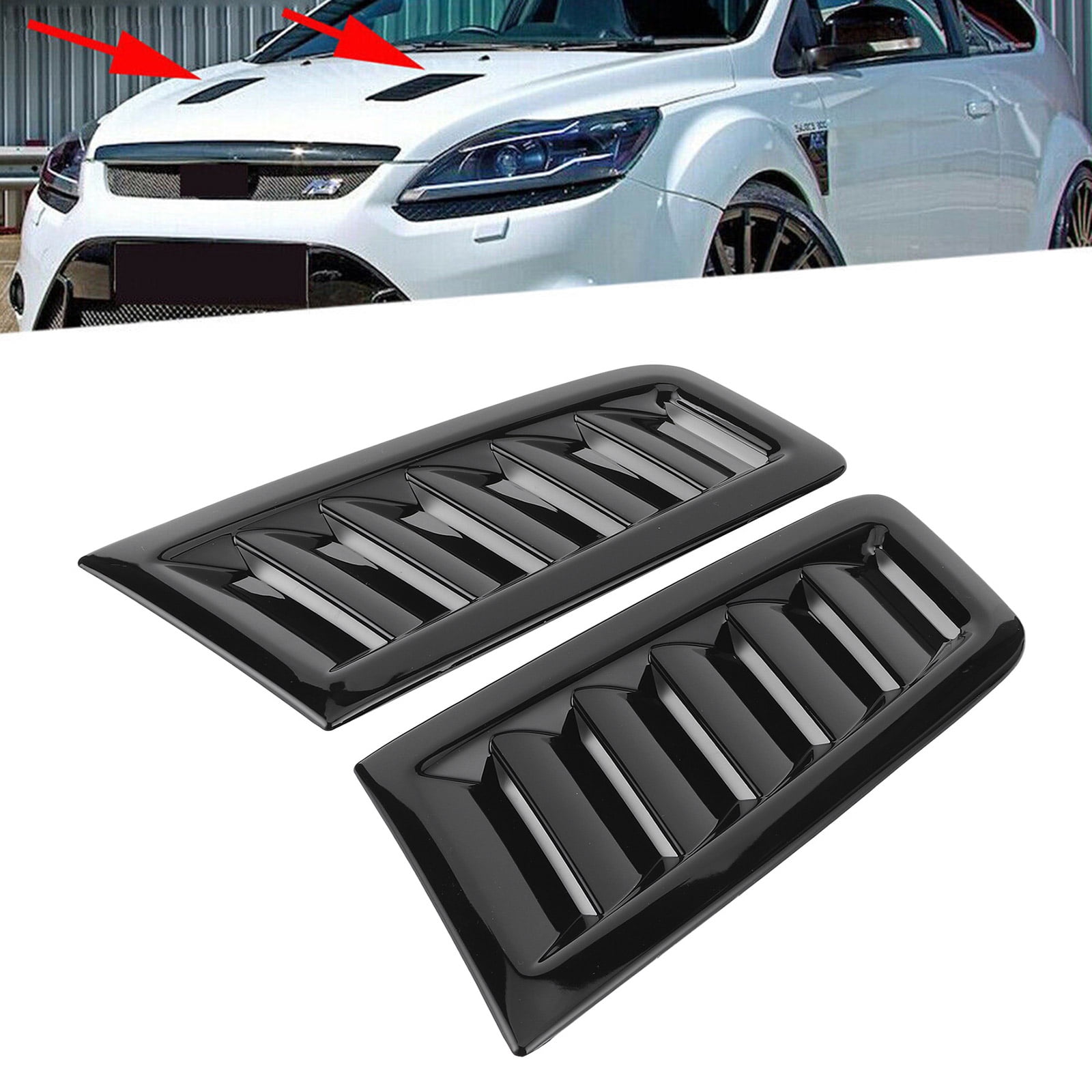 BIBABLYKE Engine Hood Vent Air Flows Cover Optimizes Air Circulation Car Exterior Part For MK2, Enhances Cooling & Performances 2x