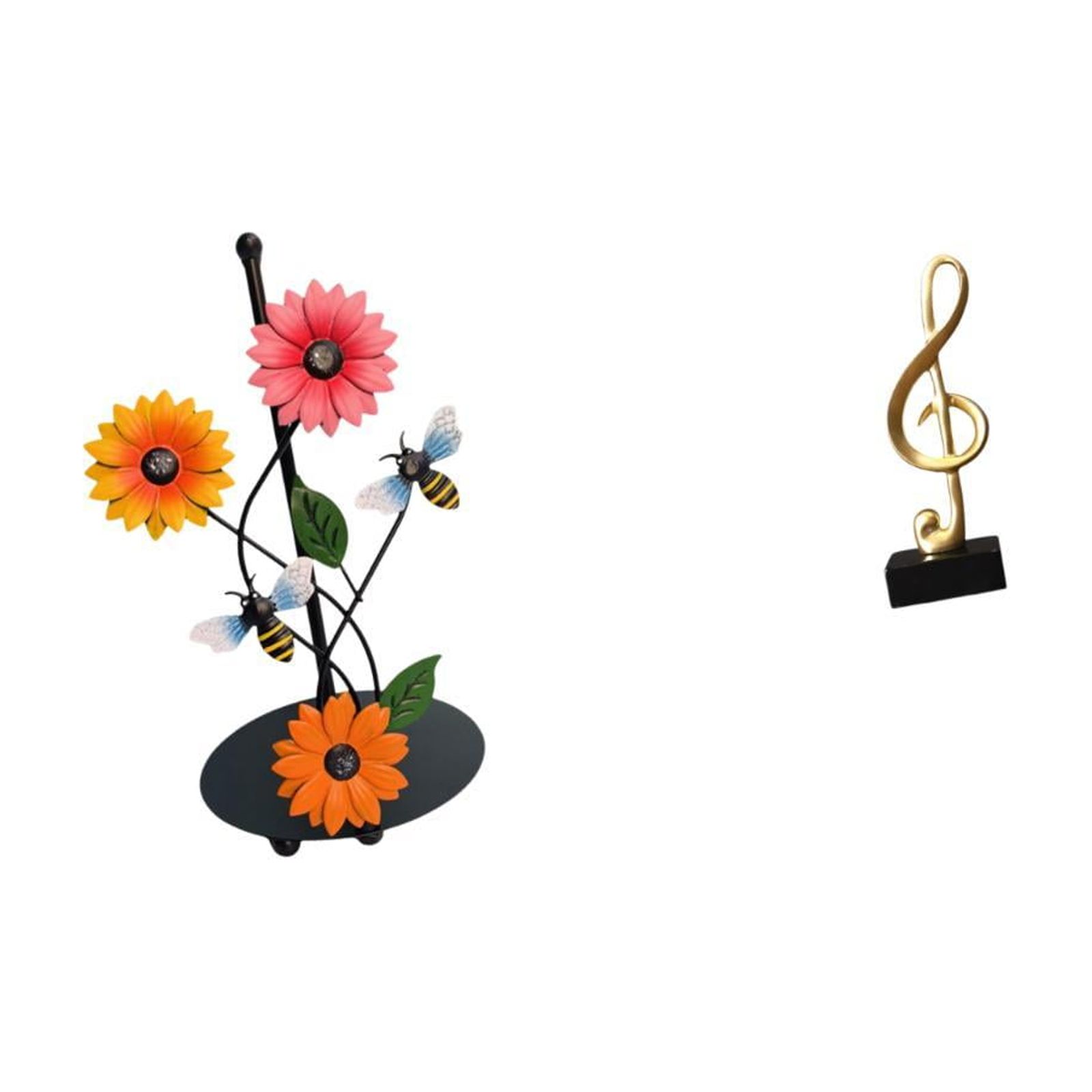 Fiocias Music Note Paper Towel Holder Dispenser Non Slip Vertical Tissue Holder Rack Resin Creative Tabletop Ornament Table Centerpiece for Desk Fireplace Hou