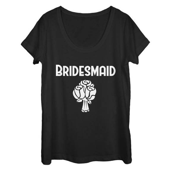 Women's CHIN UP Bridesmaid Bouquet  Scoop Neck Black Small