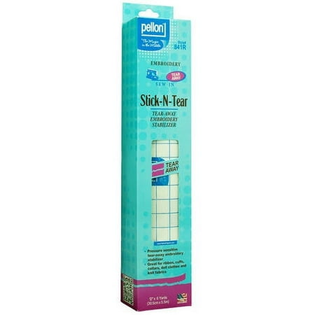 UPC: 0075269009521 | Pellon Stick-N-Tear Away Embroidery Stabilizer-White 12 x 6 Yards Precut Package