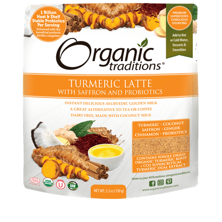 Organic Traditions Latte - Turmeric with Probiotics, 5.3 oz