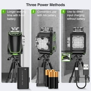 2D 8 Lines Self-leveling Laser Level, 2 x 360° Green Beam Cross Line Laser Level Tools with Bluetooth, Li-ion Battery and Magnetic Base