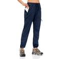 thumbnail image 2 of Pantalones de senderismo con bolsillo con cremallera Tobillo con banda de secado rápido Pantalones casuales para correr para deportes Azul oscuro S, 2 of 5