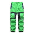 thumbnail image 3 of Juebong Kids Snow Pants Boys Girls Winter Warm Waterproof Windproof Rain Pants Softshell Outdoor Hiking Snowboard Trousers Green,11-12Years, 3 of 7