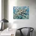 thumbnail image 4 of Nawypu Abstract Flower Canvas Wall Art: Dogwood Bloom Artwork Beautiful Teal Tree Gallery Painting White Floral Elegant Picture Contemporary Botanical Print for Living Room Bedroom Office, 4 of 5